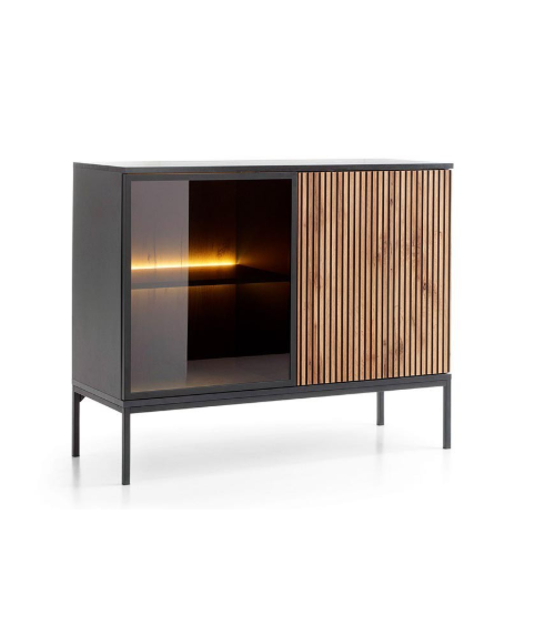 Ensemble meuble TV SENTO couleur Chêne Wotan / Noir